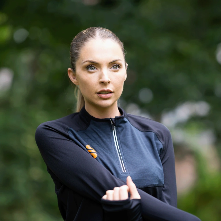 Women's 1/4 Zip Dual Performance Top :  Black