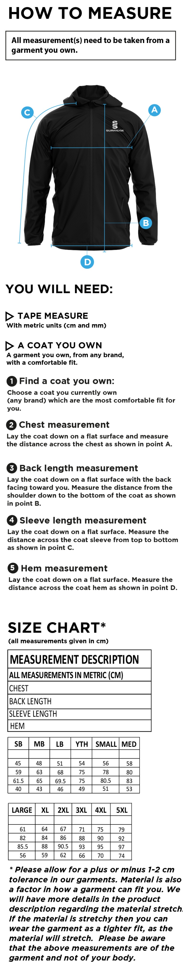 Youth's Dual Full Zip Training Jacket : Black - Size Guide