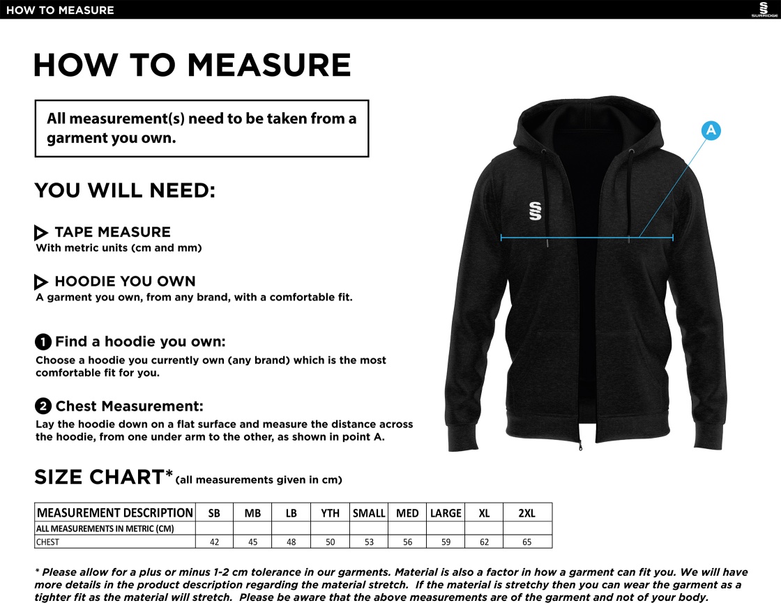 Youth's Fuse Hoody - Unisex - Size Guide