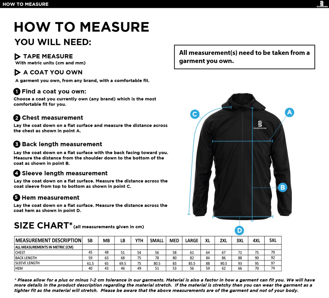 Youth's Dual Full Zip Training Jacket : Black - Size Guide