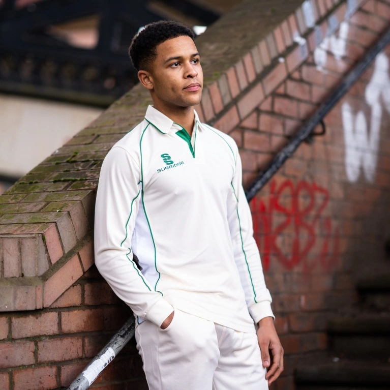Long Sleeve Shirt Green Trim